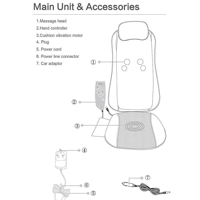 Back Massage Cushion with Hand Controller